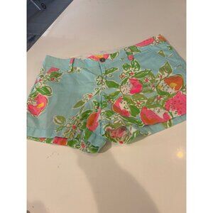 Lilly Pulitzer The Callahan Short Size 14 Floral Print Cotton Blend Womens Short